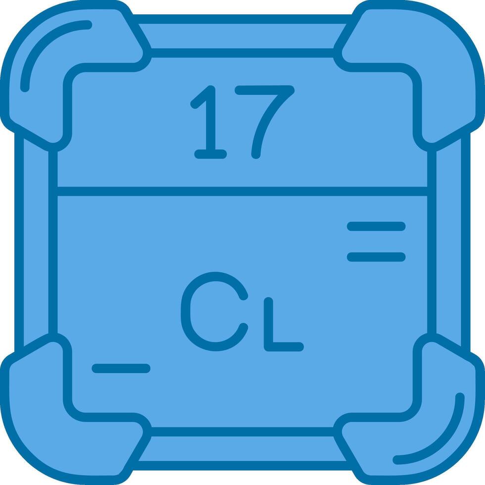 Chlorine Blue Line Filled Icon vector