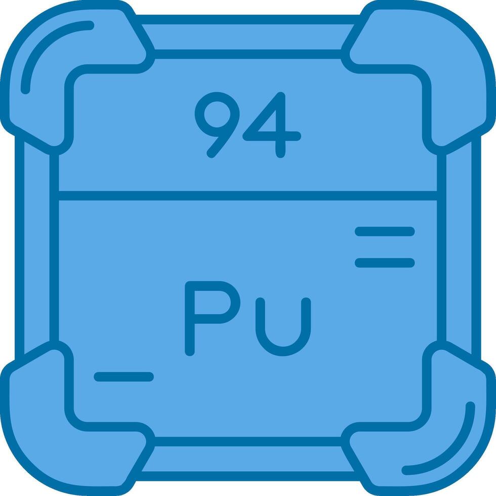 Plutonium Blue Line Filled Icon vector