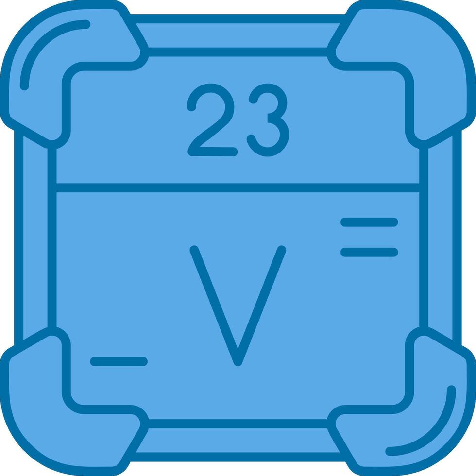 Vanadium Blue Line Filled Icon vector