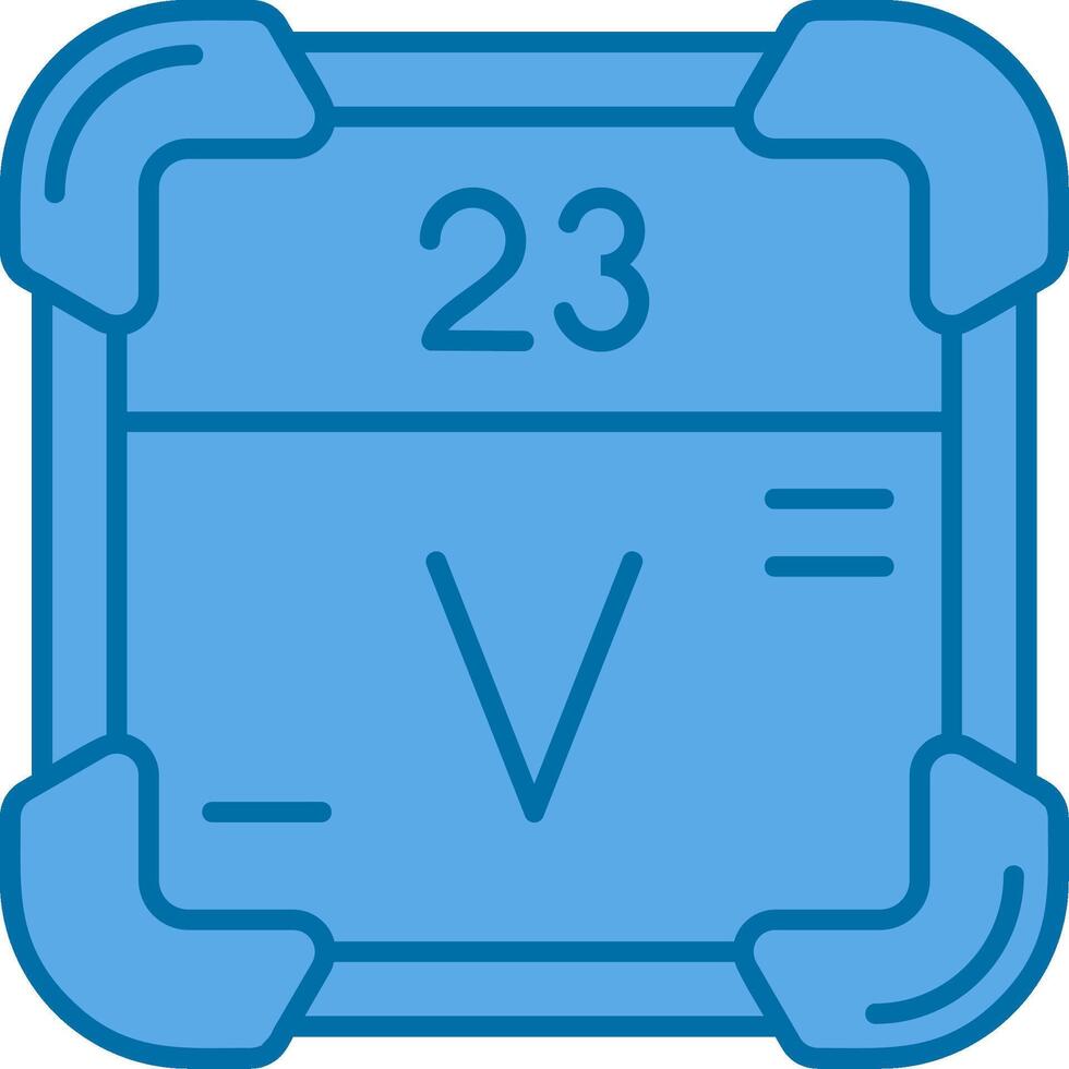 vanadio azul línea lleno icono vector