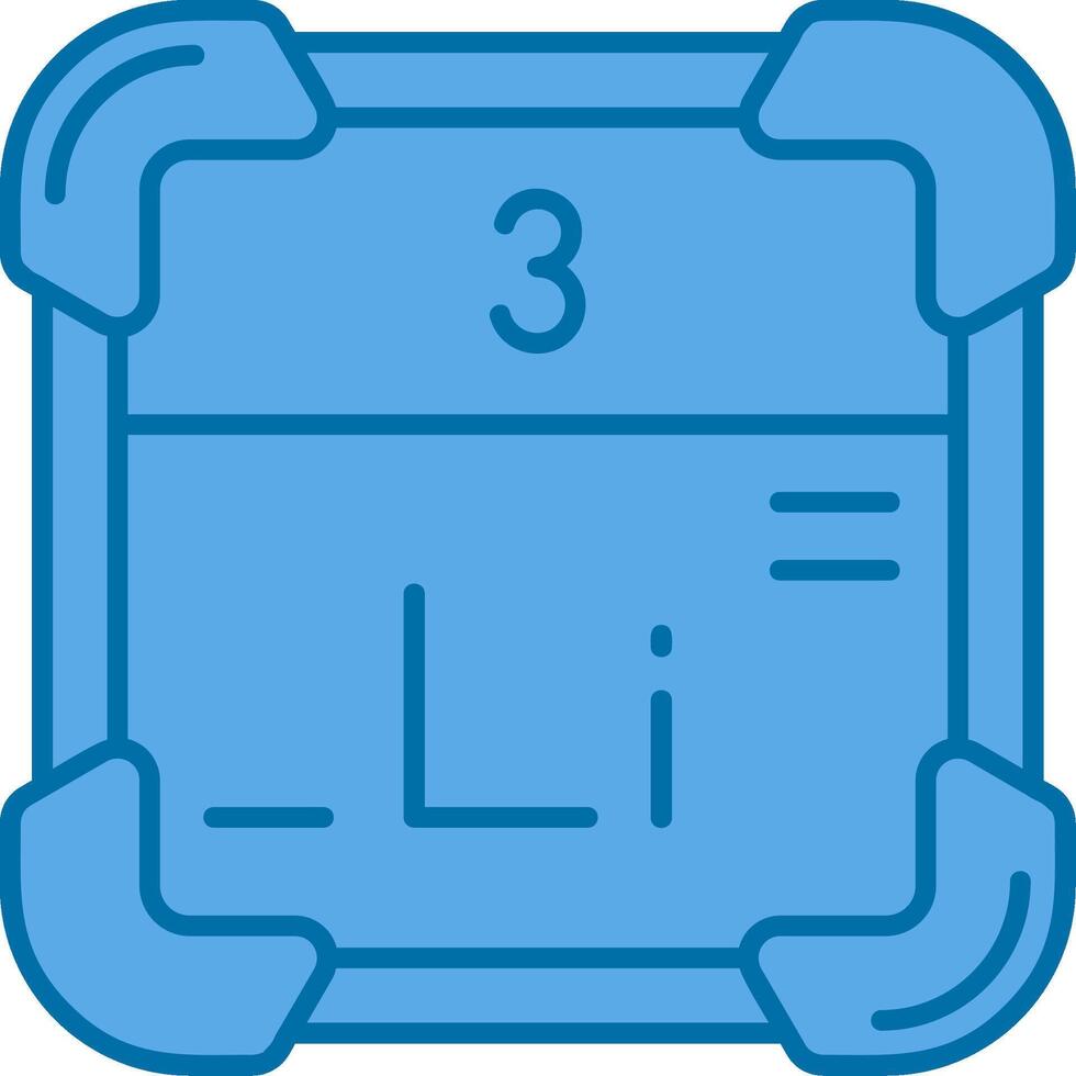 Lithium Blue Line Filled Icon vector