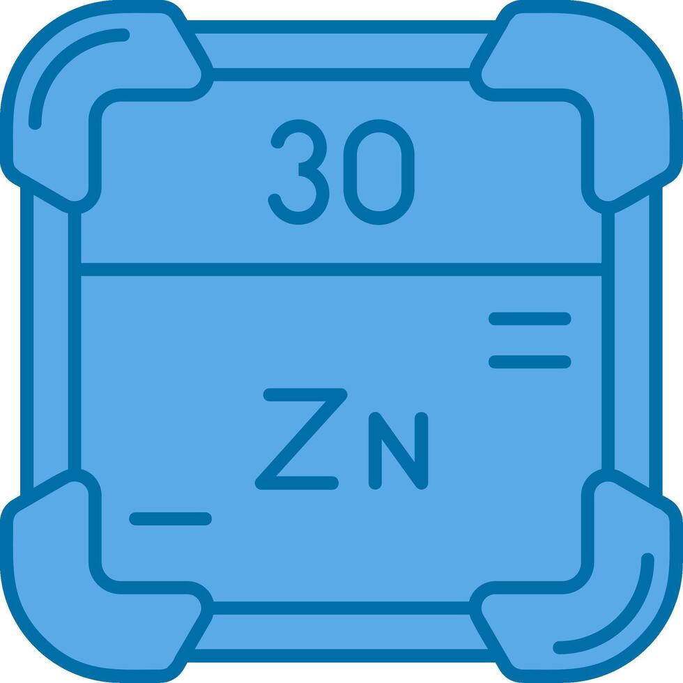 zinc azul línea lleno icono vector