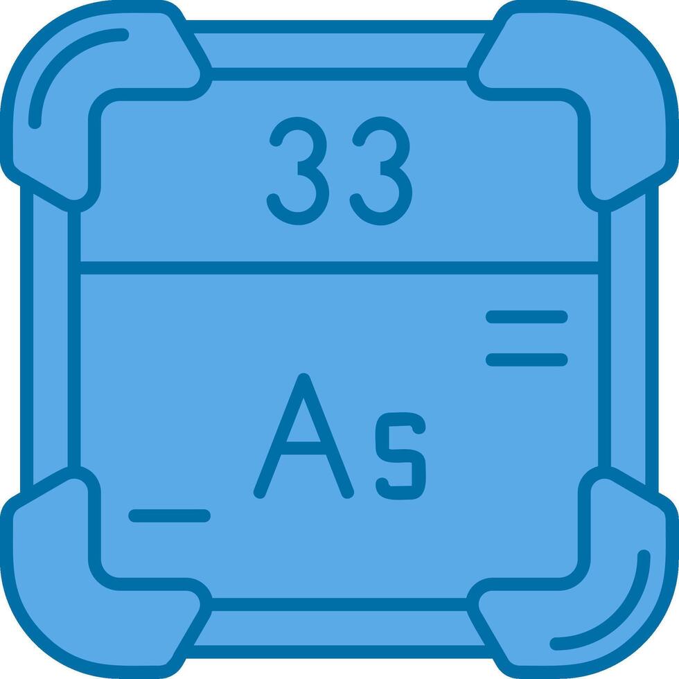 arsénico azul línea lleno icono vector