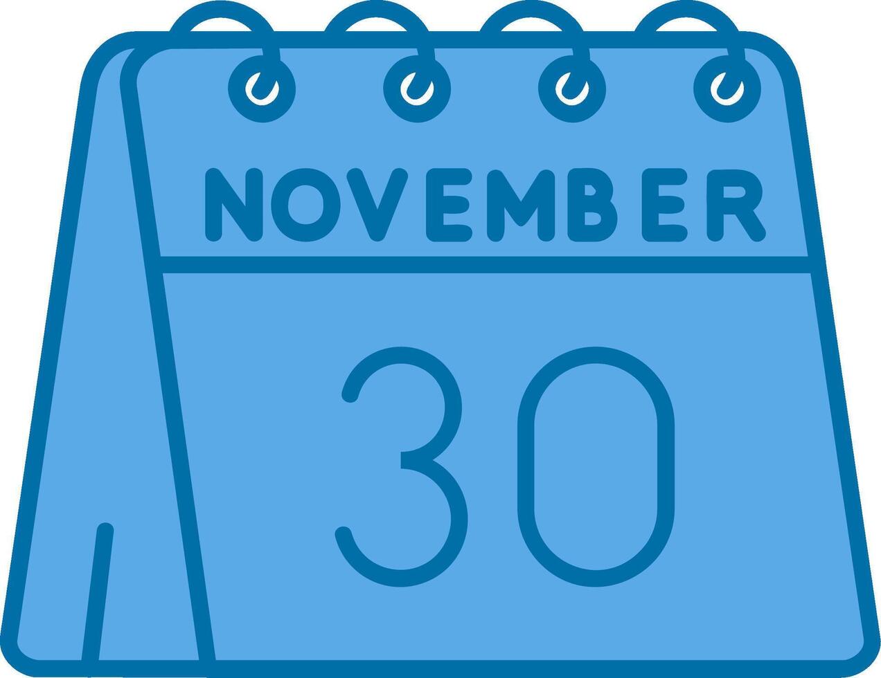 30th of November Blue Line Filled Icon vector