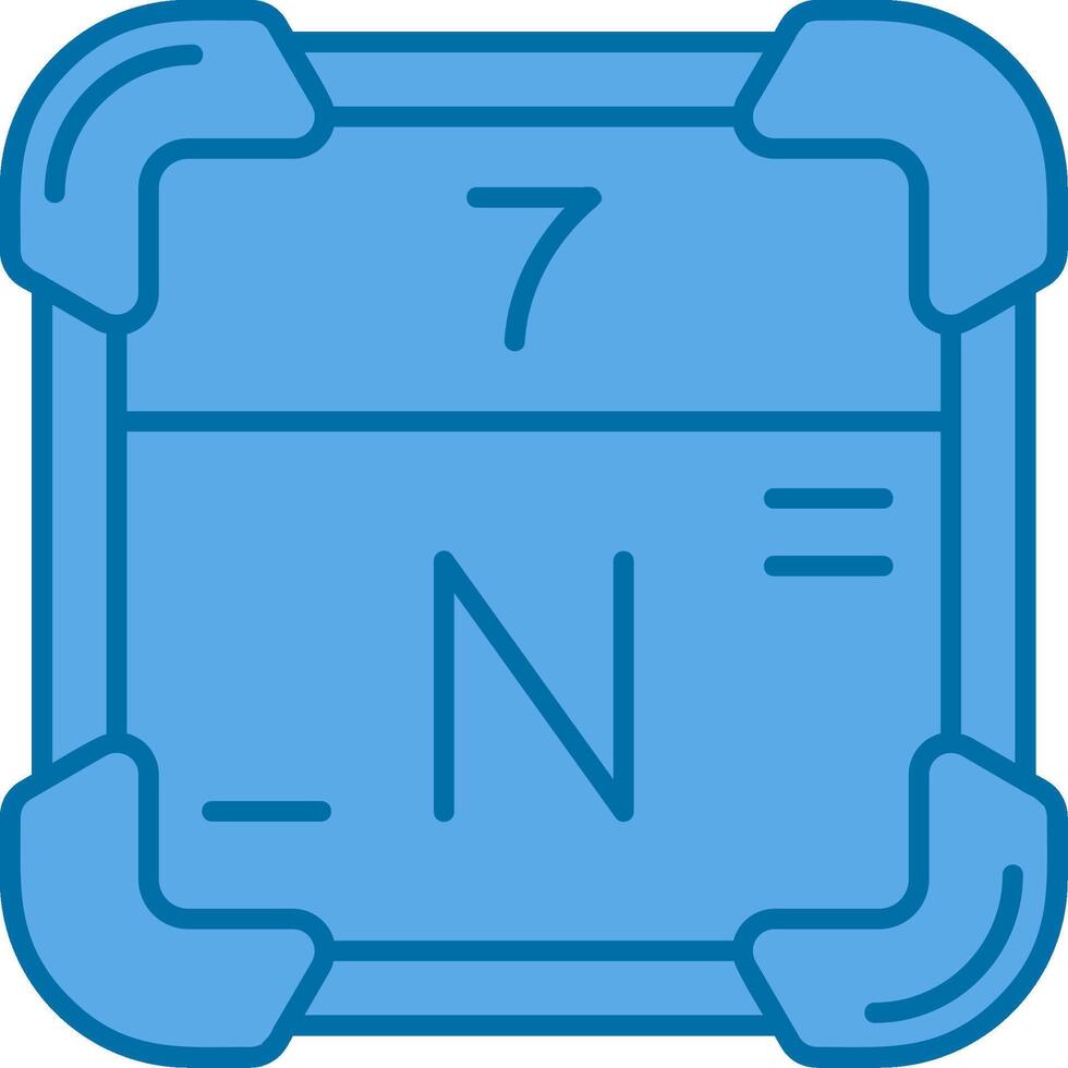 Nitrogen Blue Line Filled Icon vector