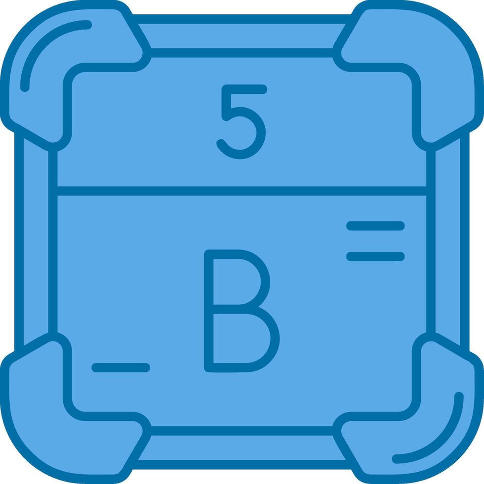 Boron Blue Line Filled Icon vector