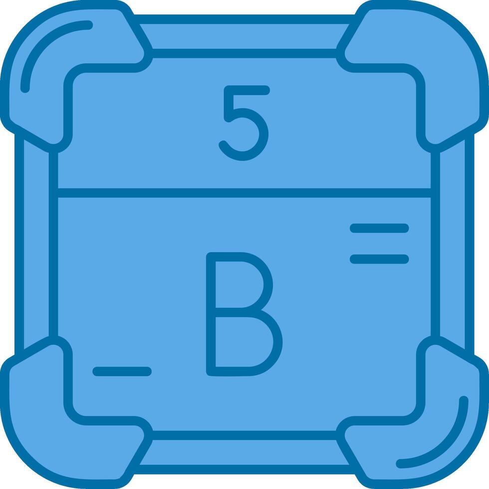 boro azul línea lleno icono vector