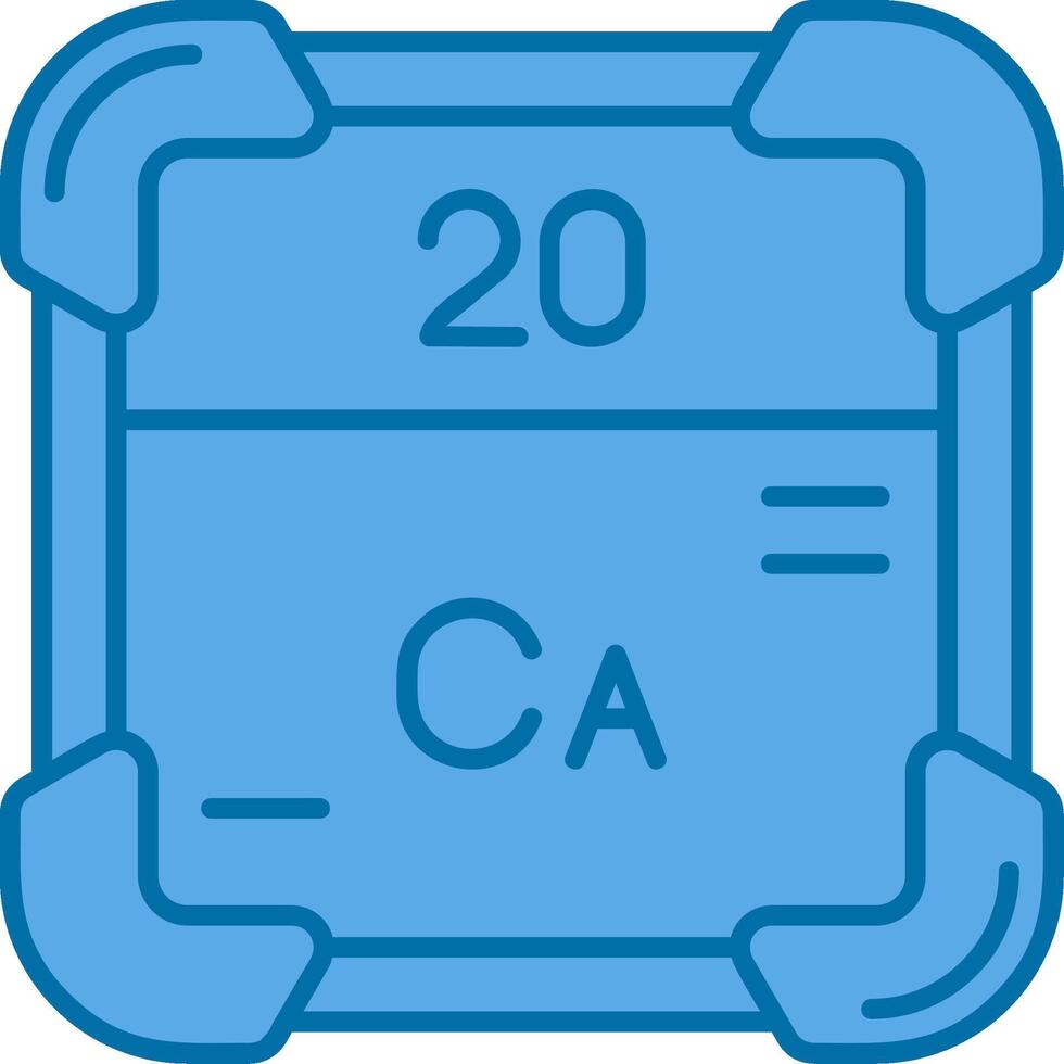 Calcium Blue Line Filled Icon vector