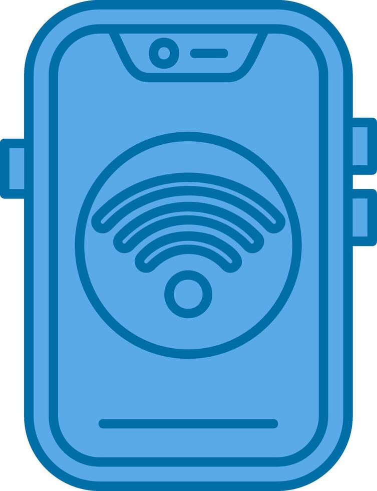 Wifi azul línea lleno icono vector