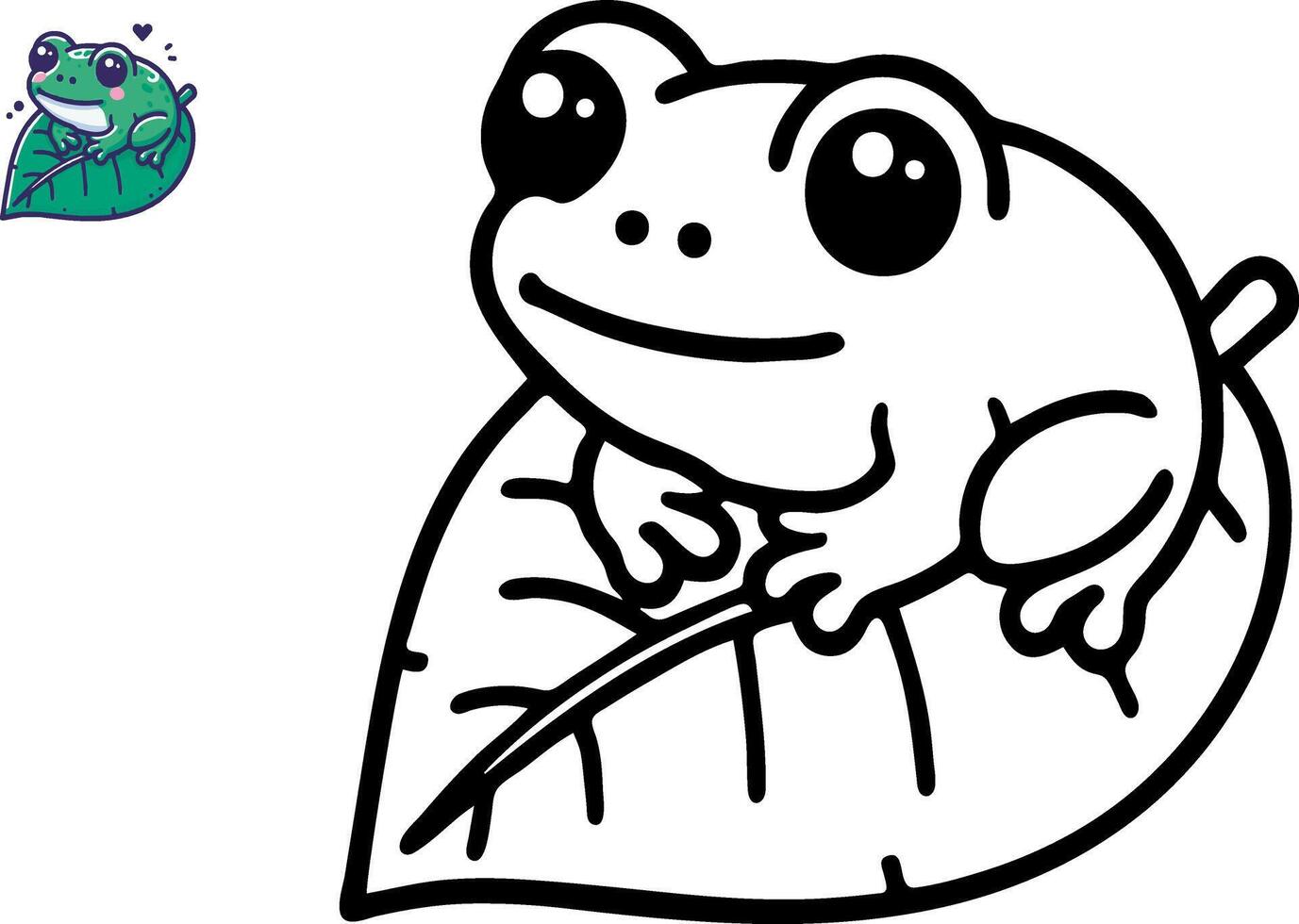 Illustration of Cartoon frog, Coloring book vector