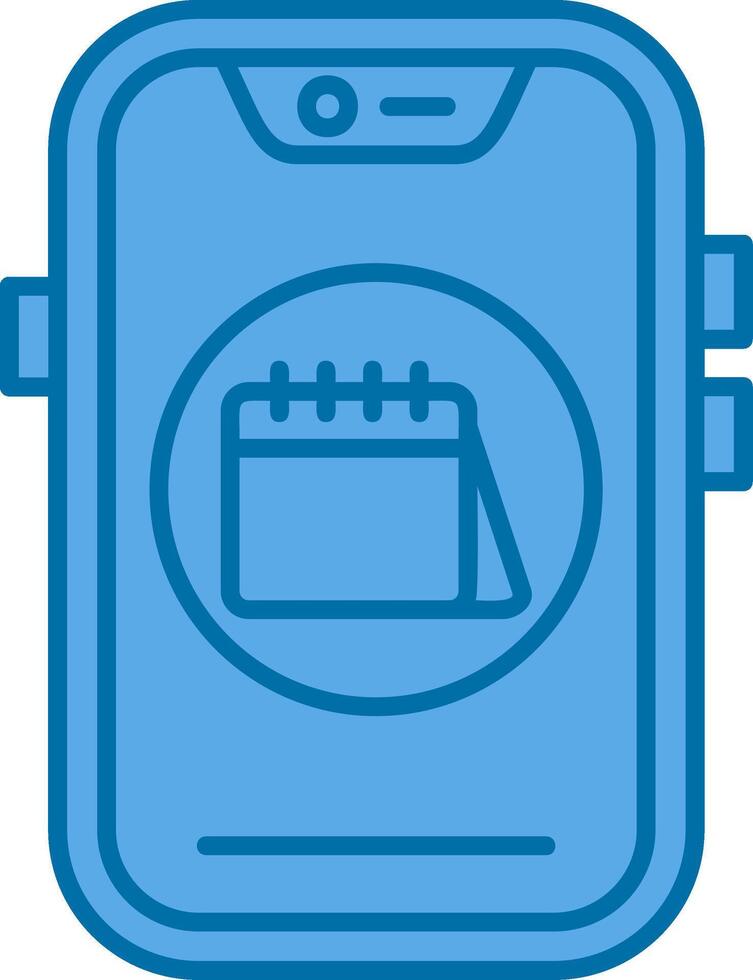 Calendar Blue Line Filled Icon vector