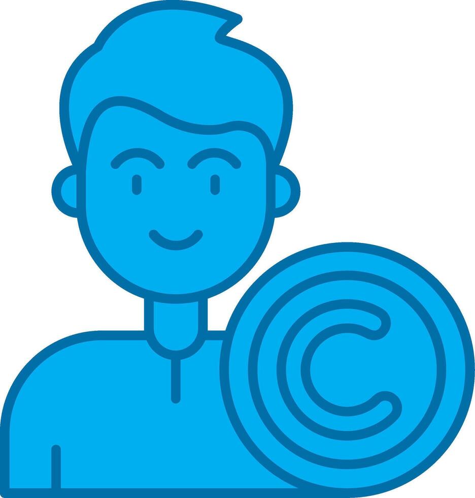 Copyright Blue Line Filled Icon vector