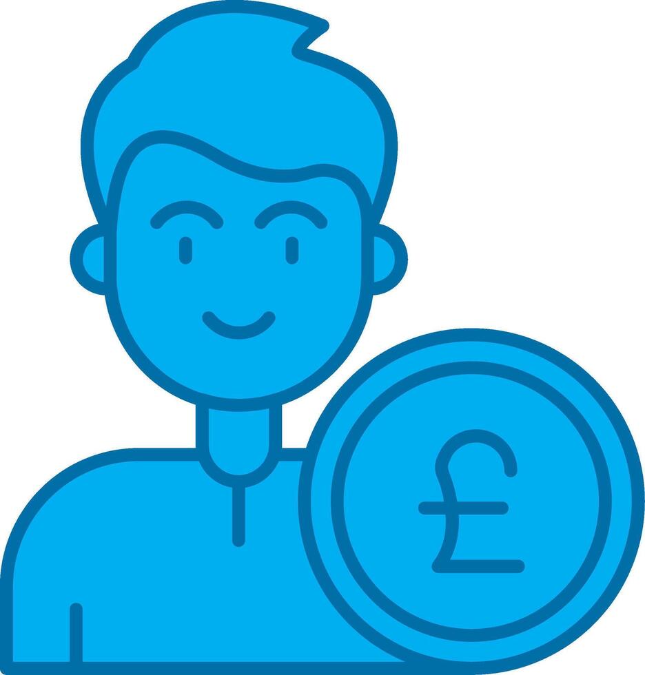 Pound Blue Line Filled Icon vector