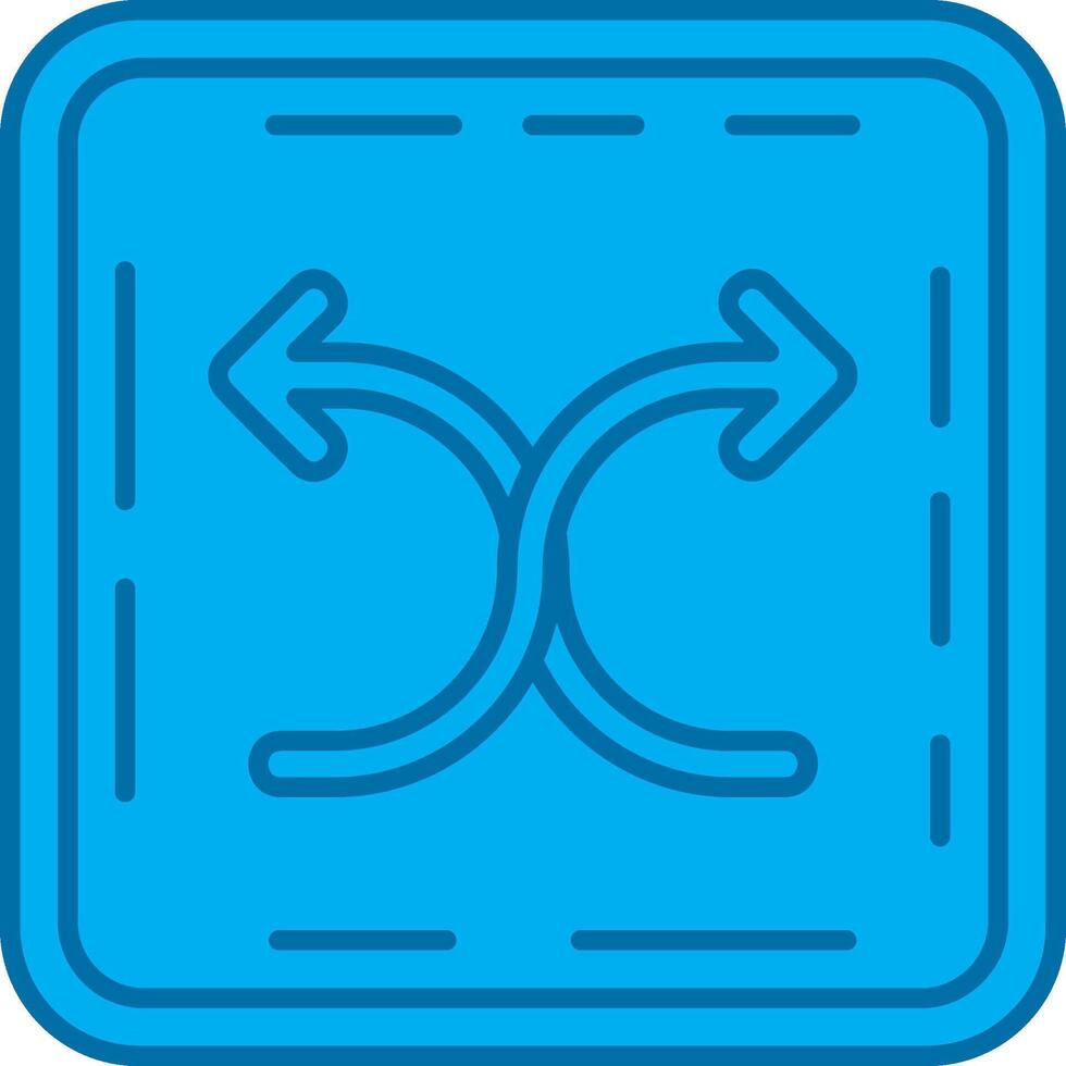 Shuffle Blue Line Filled Icon vector