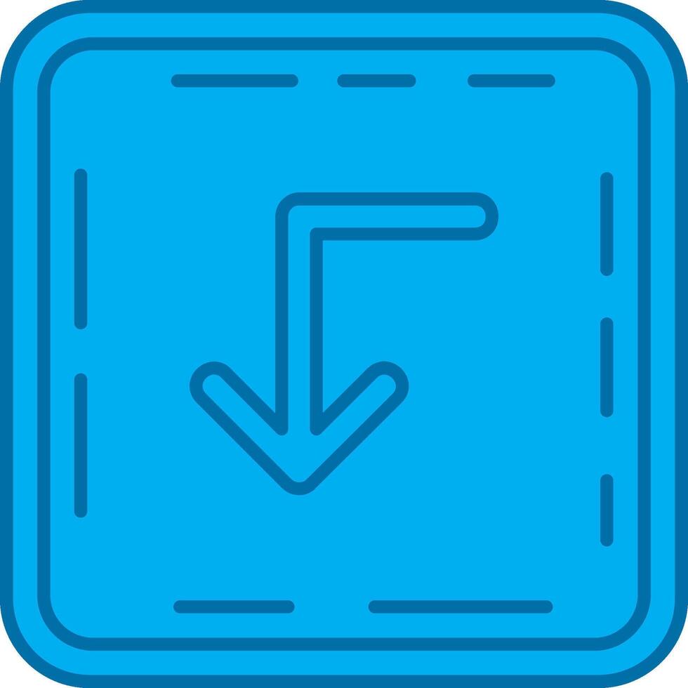 Turn down Blue Line Filled Icon vector