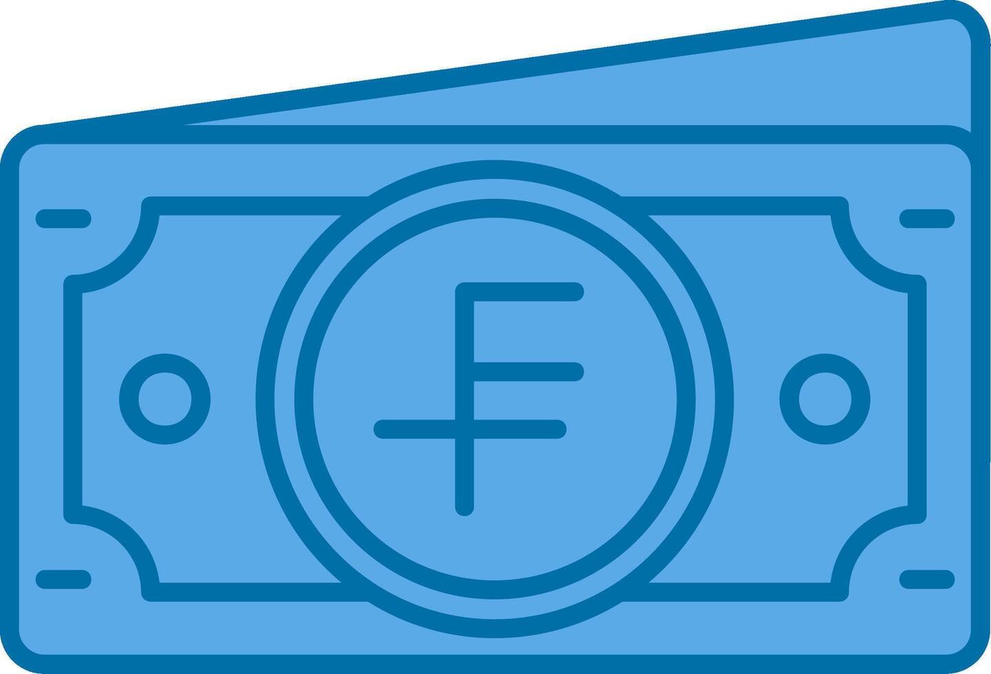 Swiss franc Blue Line Filled Icon vector