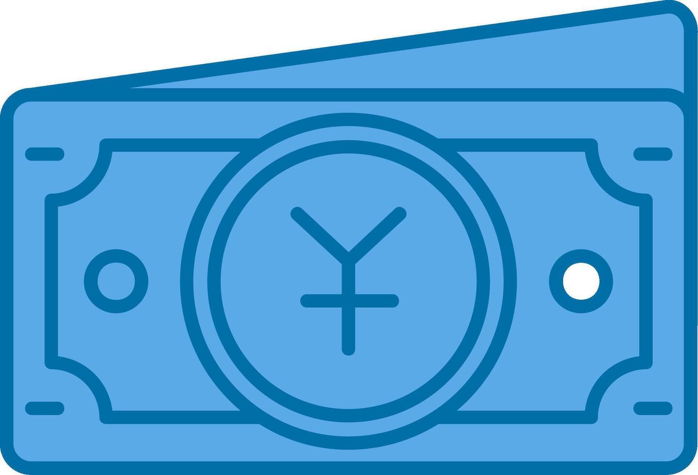 Yuan Blue Line Filled Icon vector