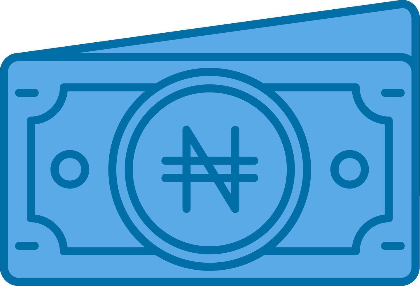 Naira Blue Line Filled Icon vector