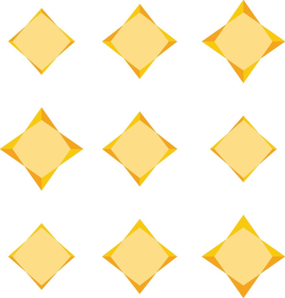 Fantasy Geometric Frames Set Vector