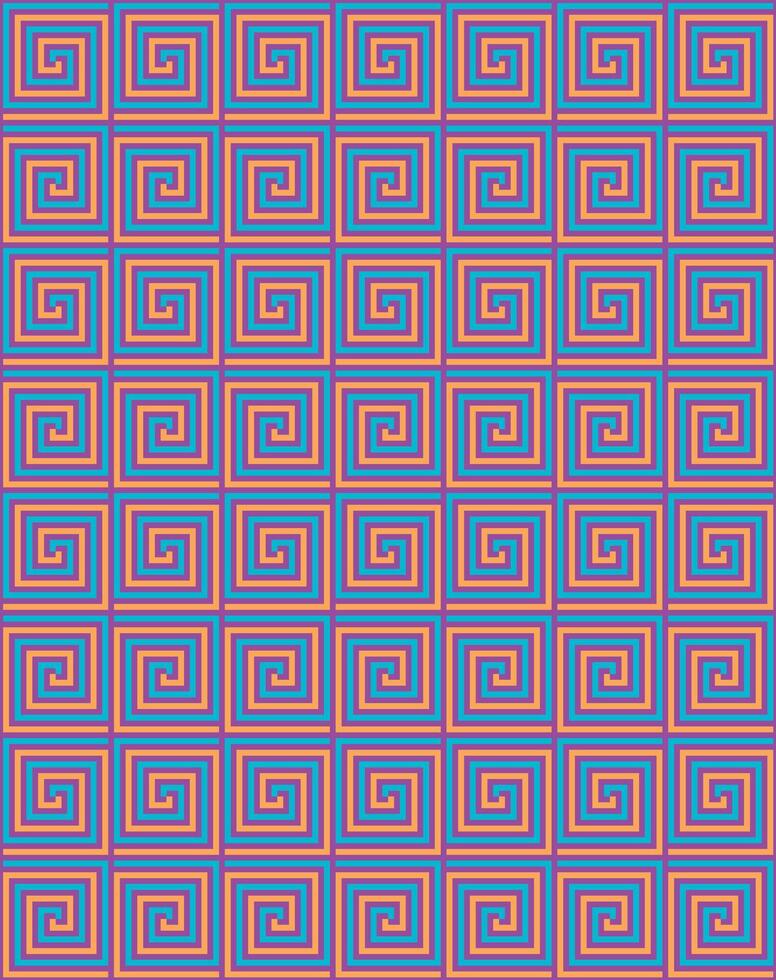 Classic Decorative Squared Spirals Seamless Pattern vector