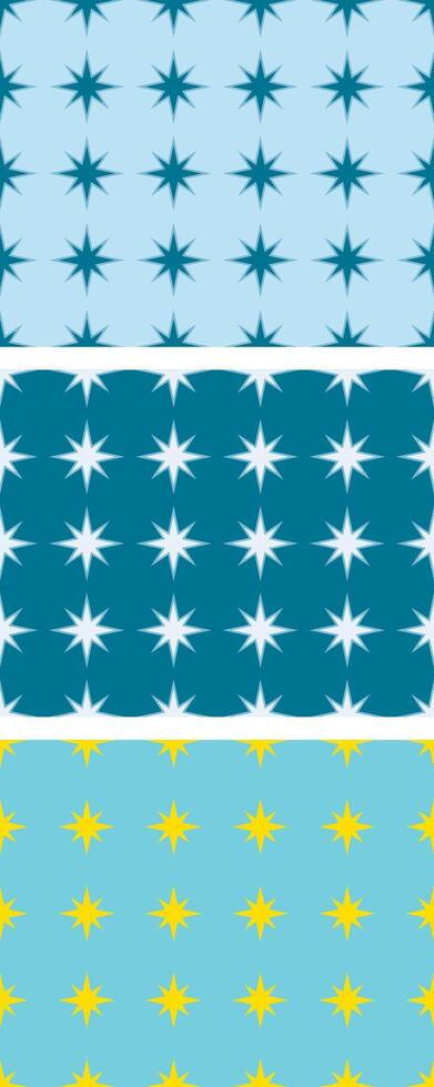 Seamless Stars Patterns Set Vector
