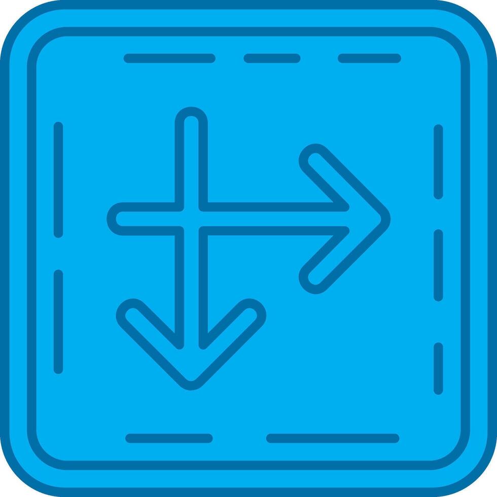 Intersect Blue Line Filled Icon vector