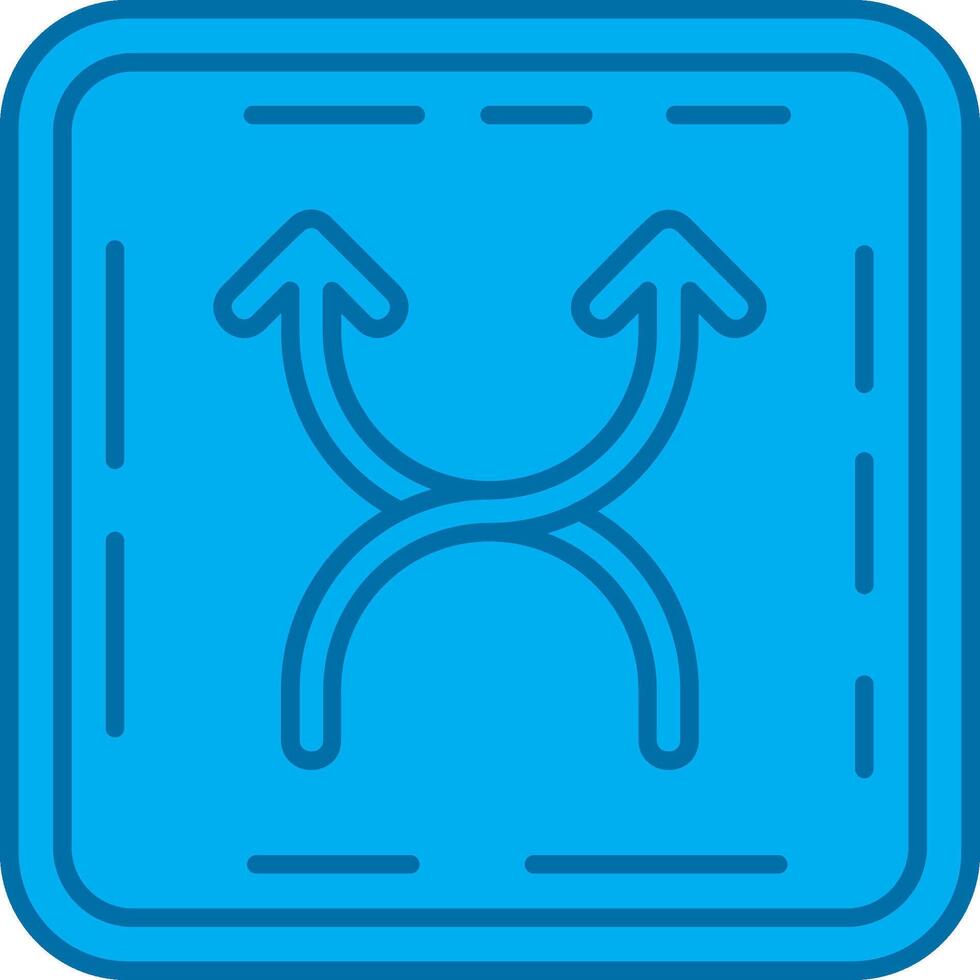 Shuffle Blue Line Filled Icon vector