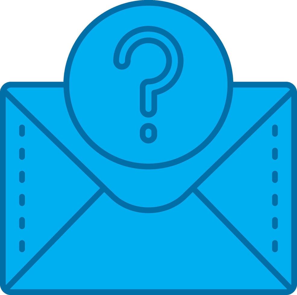 Question mark Blue Line Filled Icon vector