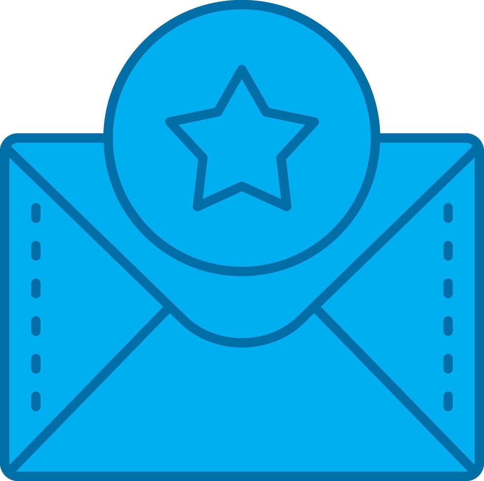 Star Blue Line Filled Icon vector