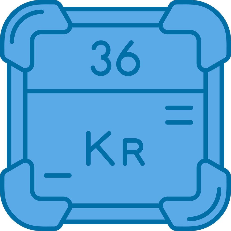 Krypton Blue Line Filled Icon vector