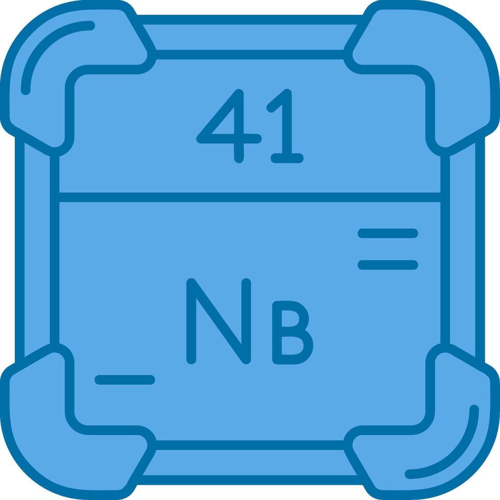 niobio azul línea lleno icono vector