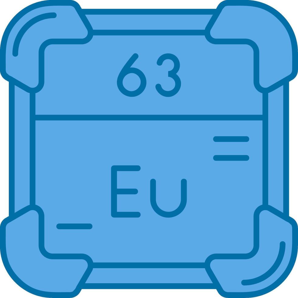 Europium Blue Line Filled Icon vector