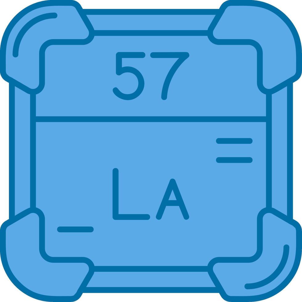 Lanthanum Blue Line Filled Icon vector