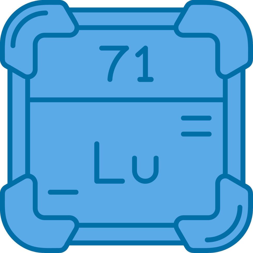 Lutetium Blue Line Filled Icon vector