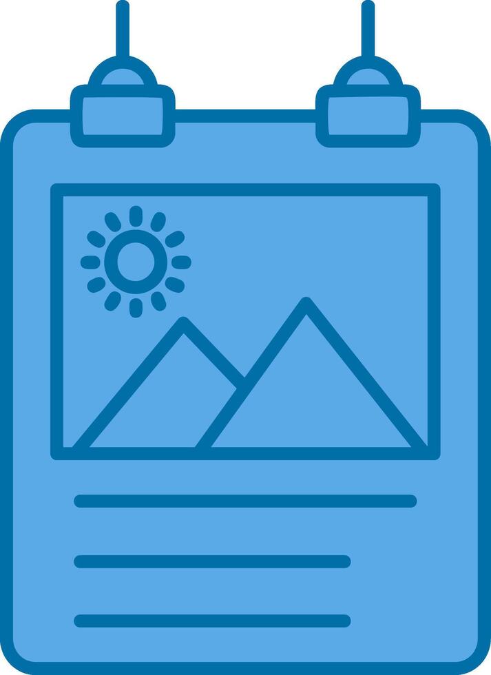 Poster Blue Line Filled Icon vector