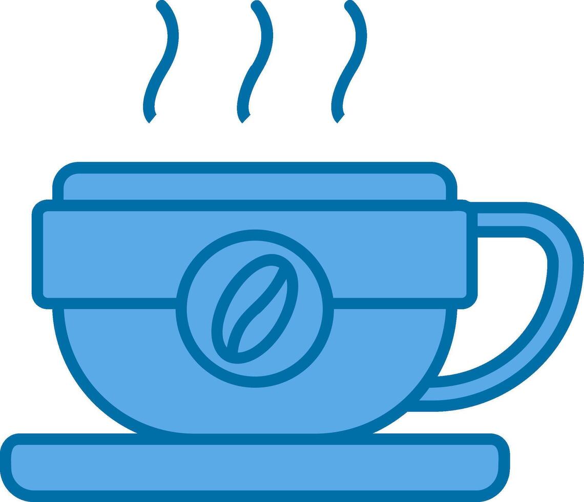 Coffee mug Blue Line Filled Icon vector