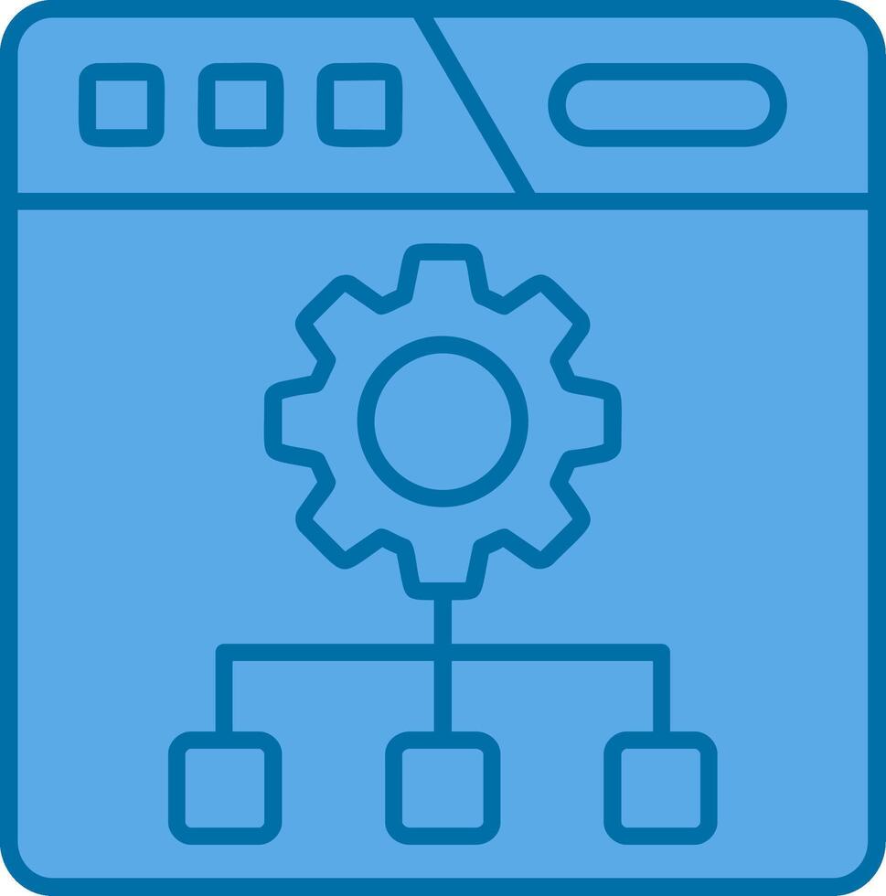 Setting Blue Line Filled Icon vector