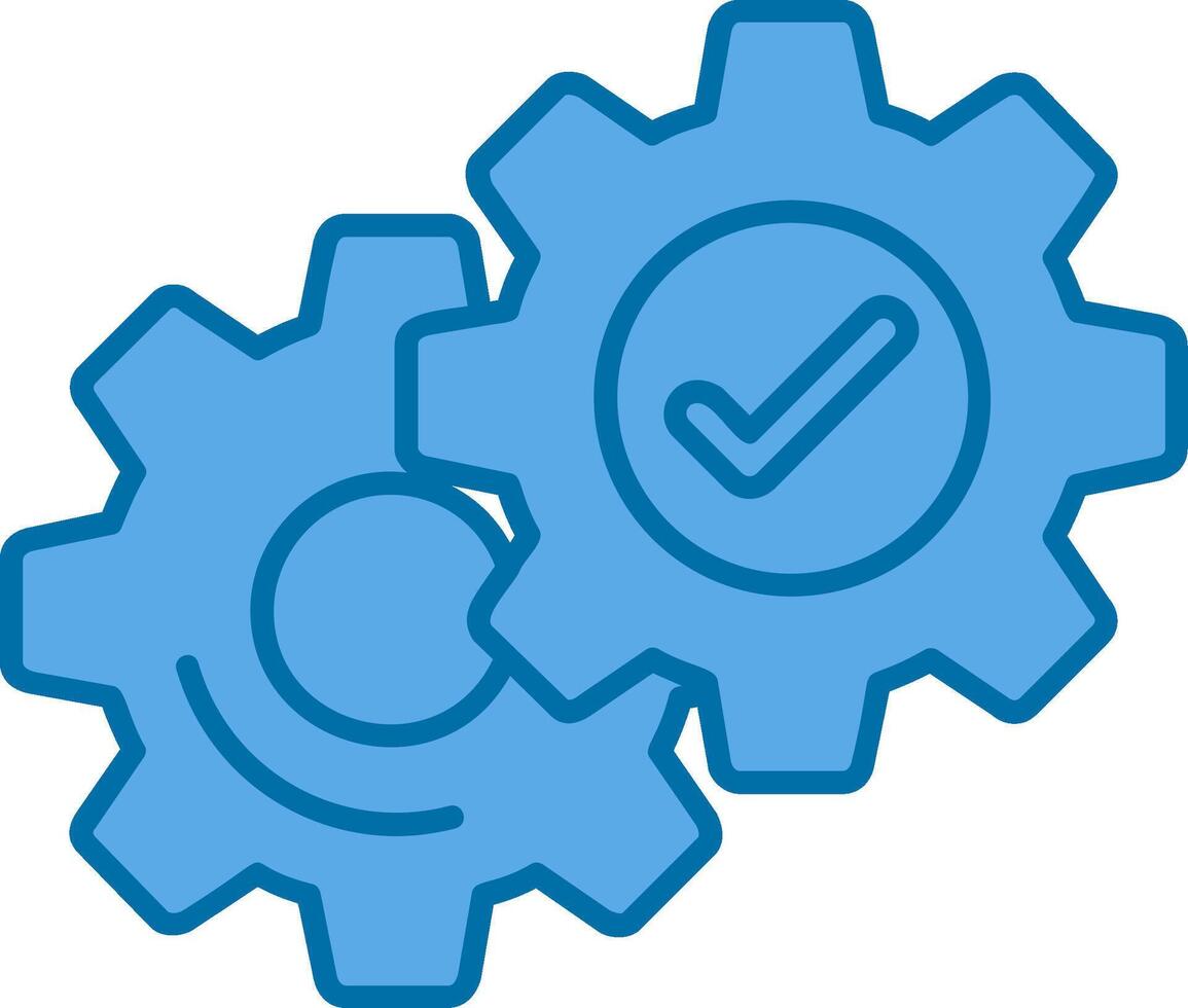 Setting Blue Line Filled Icon vector