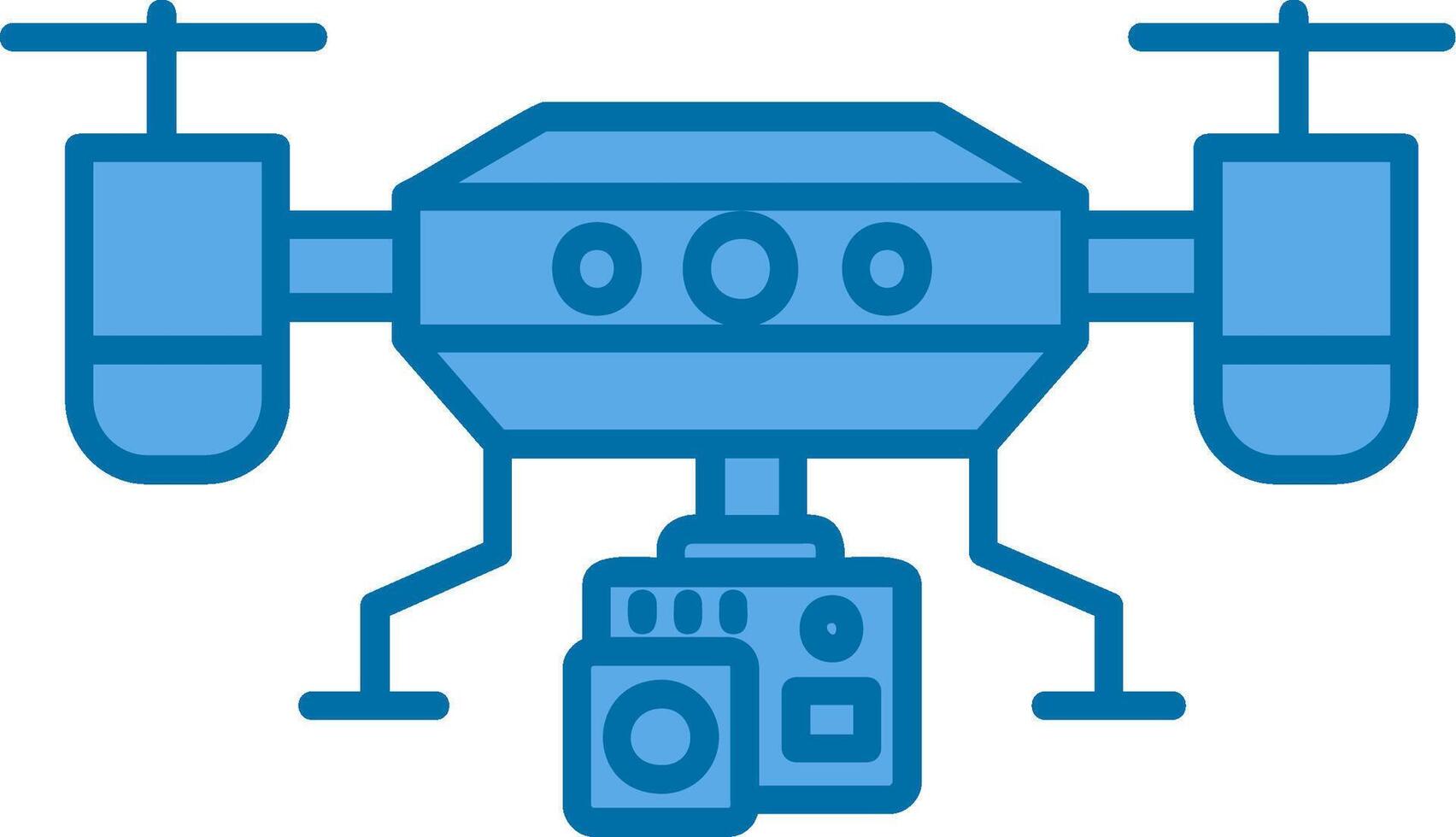 Camera drone Blue Line Filled Icon vector