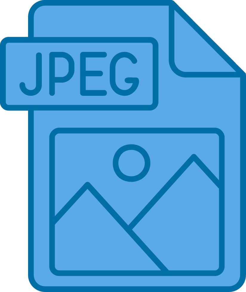 Jpg file format Blue Line Filled Icon vector