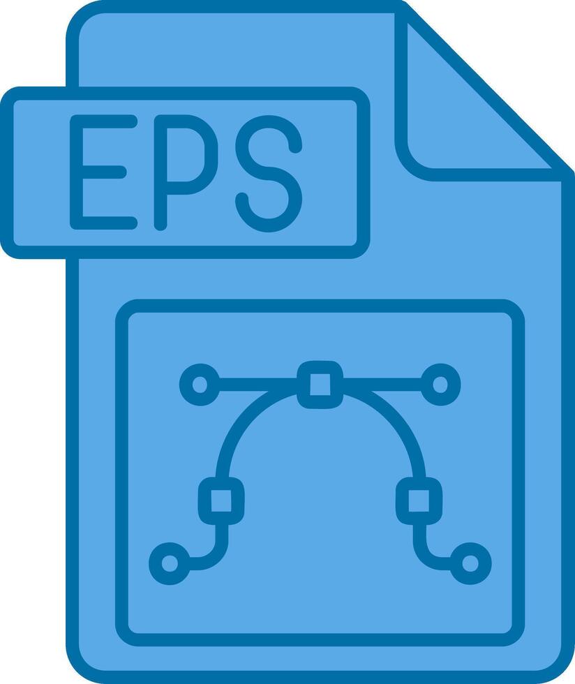 Eps file format Blue Line Filled Icon vector