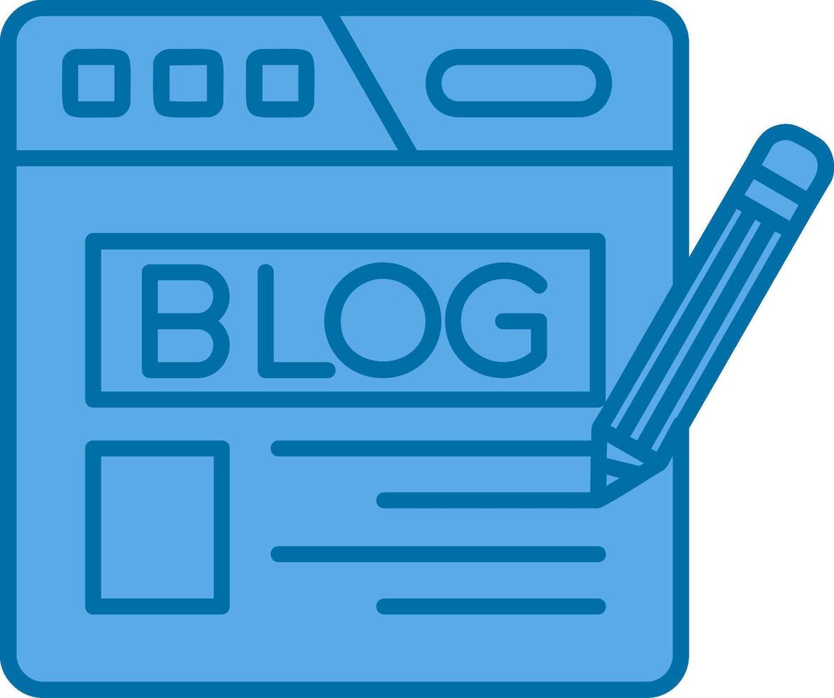 Blog Blue Line Filled Icon vector