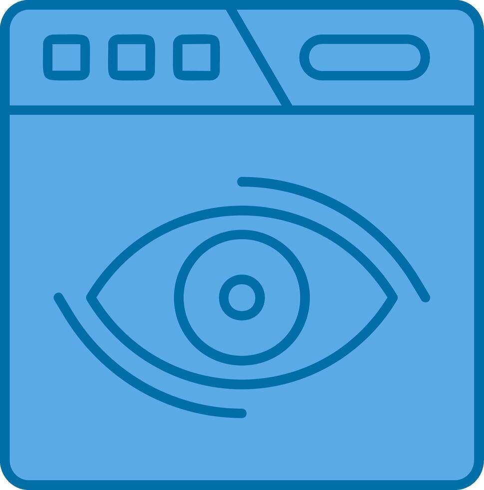 Views Blue Line Filled Icon vector