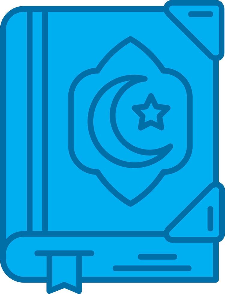 Quran Blue Line Filled Icon vector