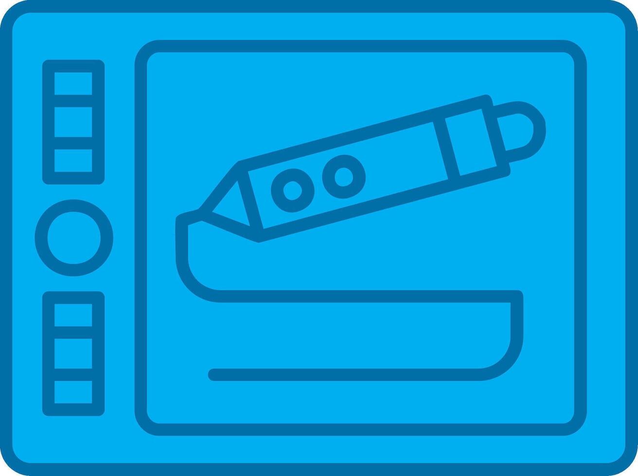 Graphic tablet Blue Line Filled Icon vector