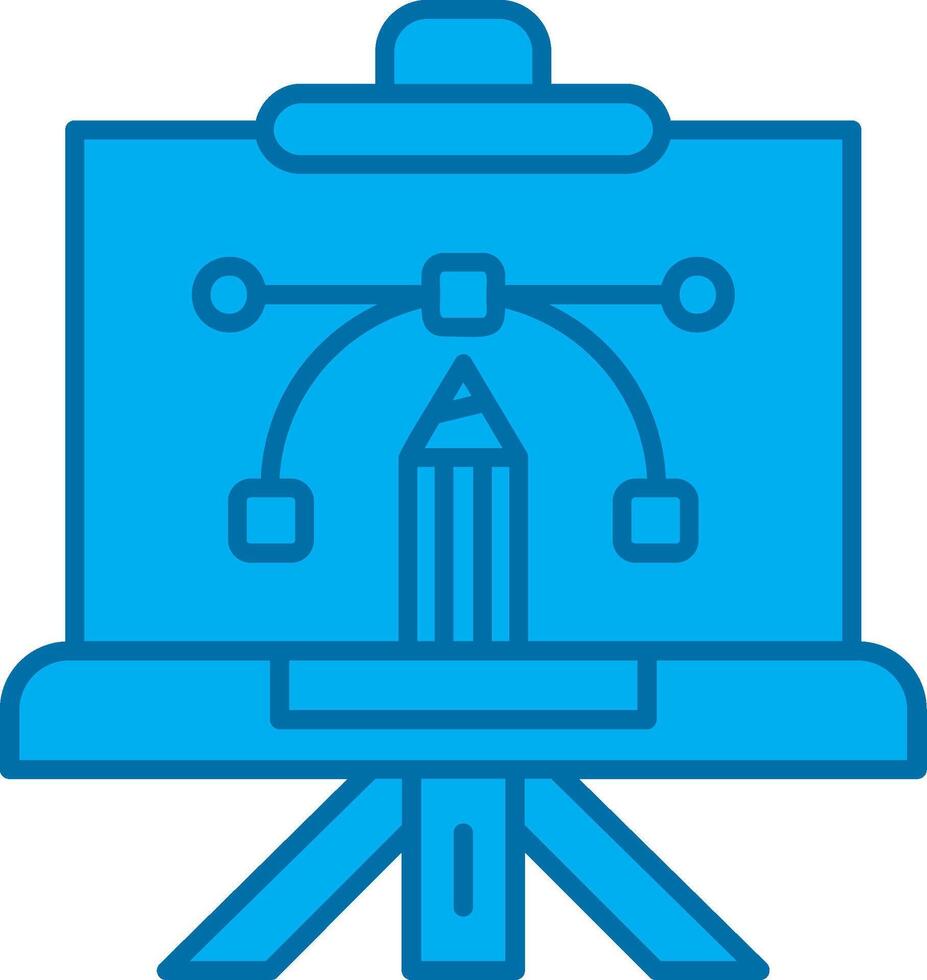 Canvas Blue Line Filled Icon vector
