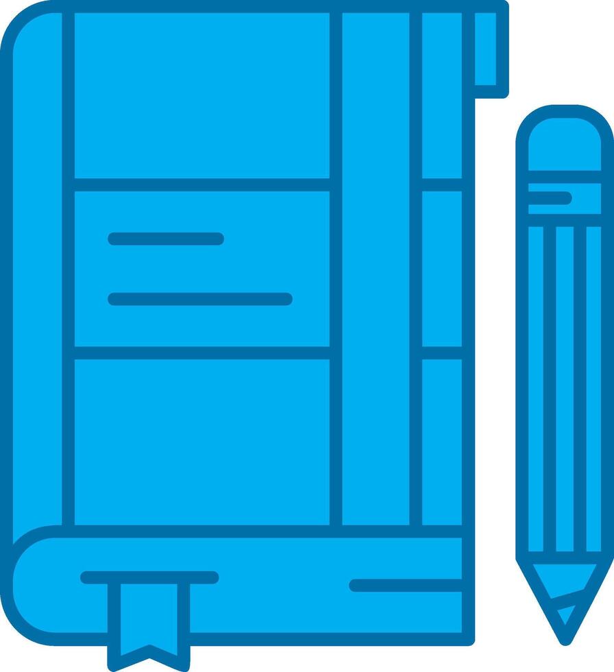 Note Blue Line Filled Icon vector