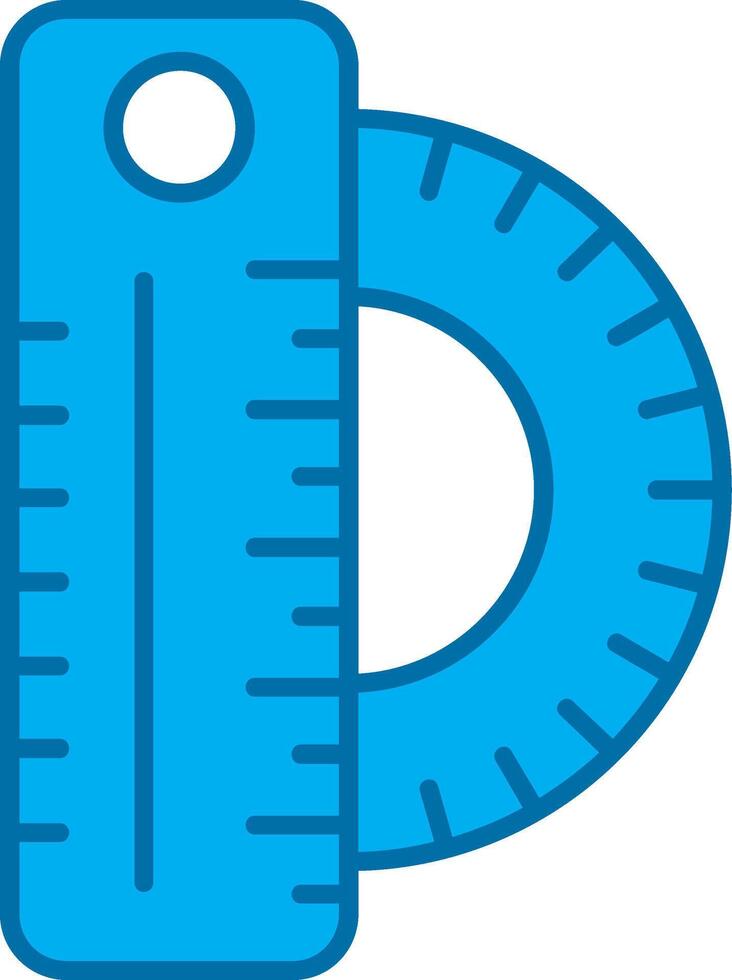 Ruler Blue Line Filled Icon vector