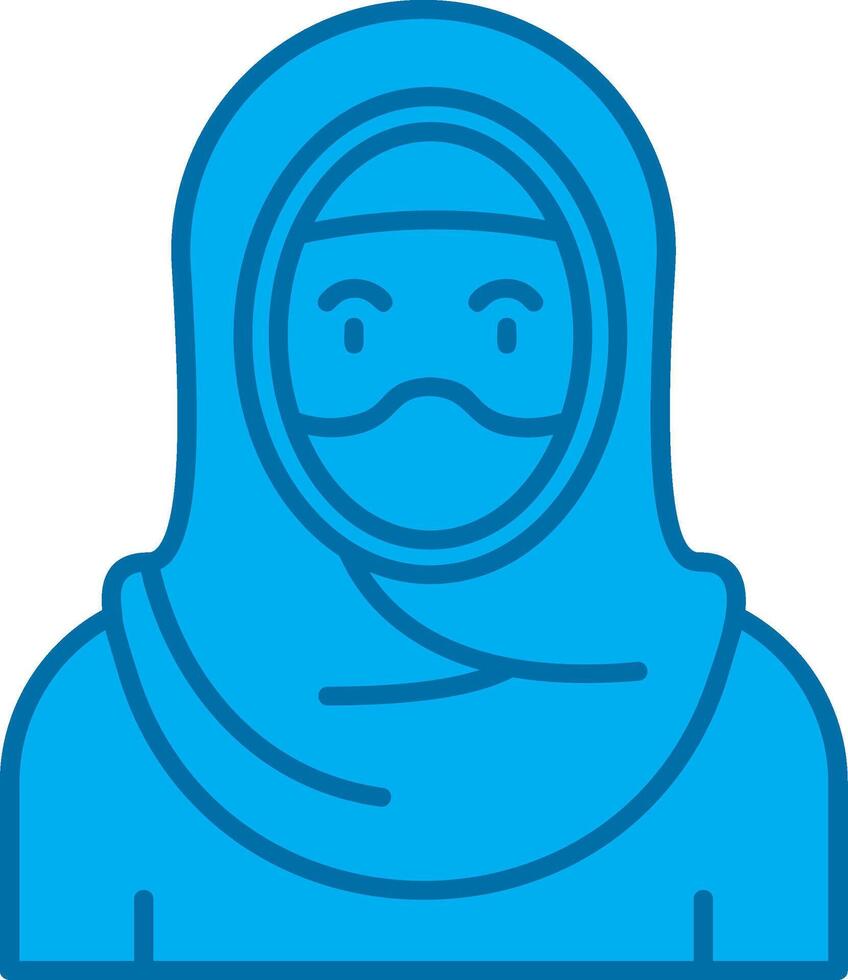 musulmán azul línea lleno icono vector