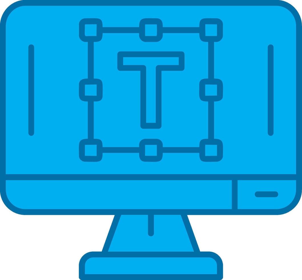 Text editor Blue Line Filled Icon vector